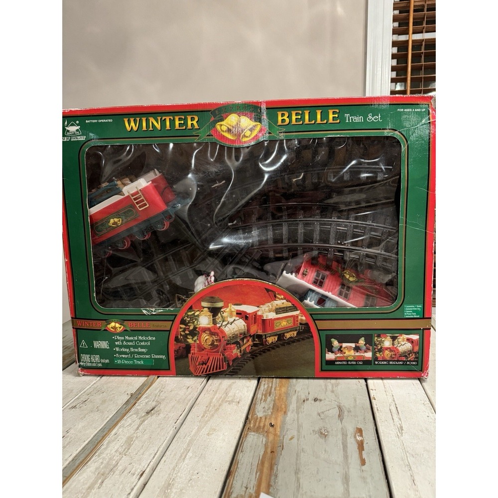 Vintage 2008 New Bright Express Winter Belle Trainset 18 Pc Track *IMPERFECTIONS